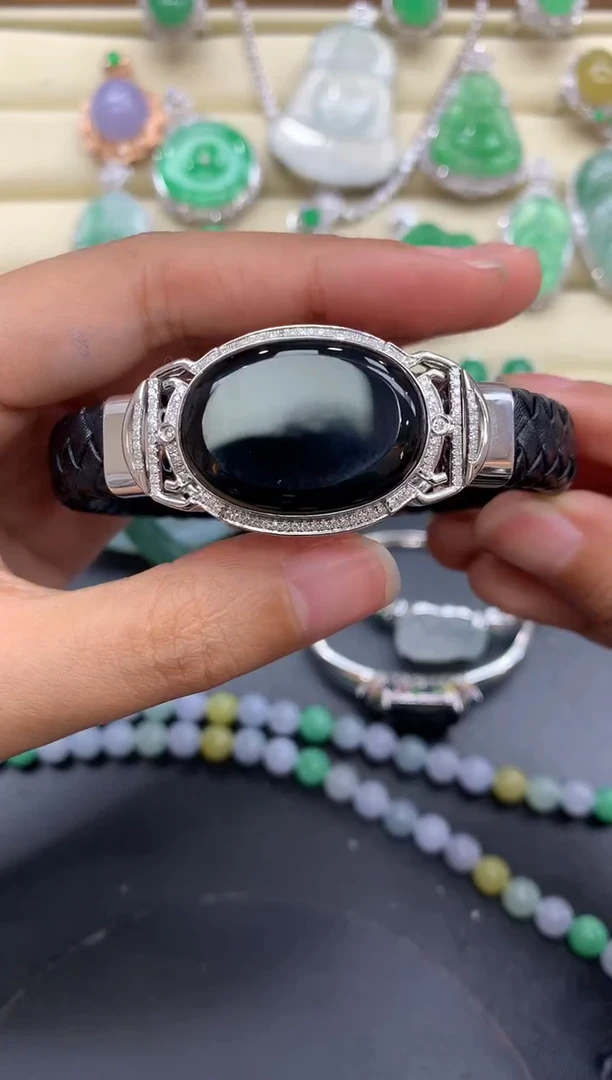 【闪购商品】翡翠手链18K金镶嵌490-中国好珍宝