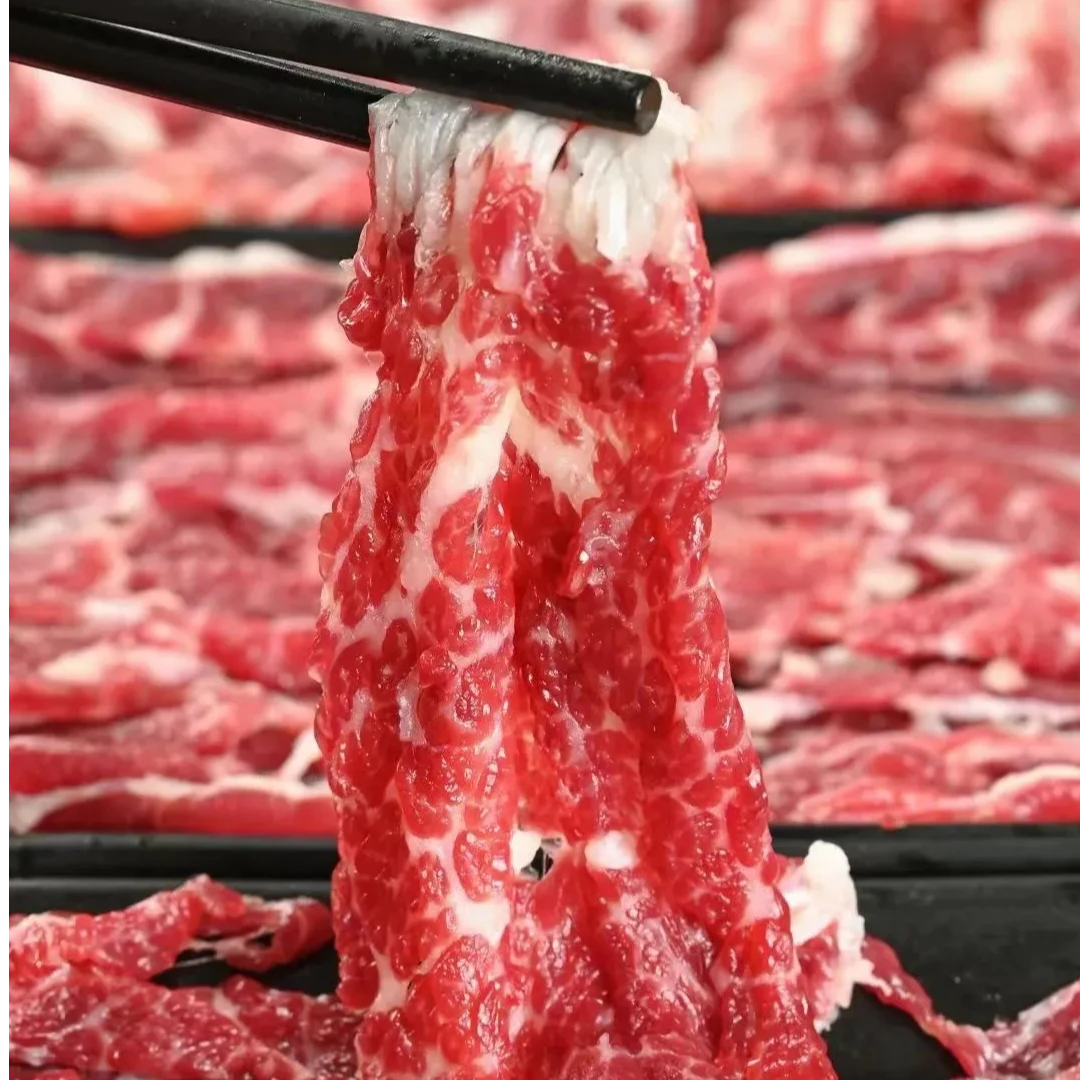 高山小黄牛肉原切牛肉片拼盘新鲜现切中秋套餐（包含雪花吊龙+雪花九龙腱+肥牛下单送野果红酸汤）