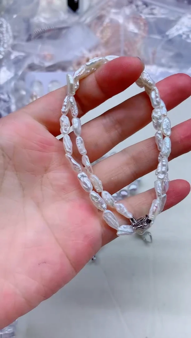 淡水珍珠合金项链非无暇