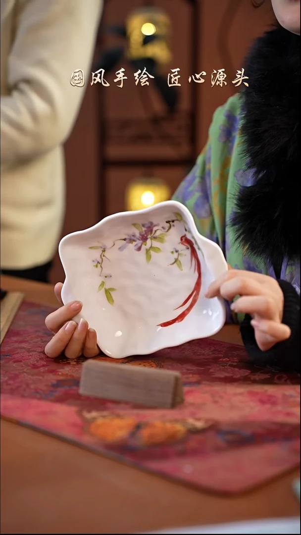 陶瓷景德镇高温釉中彩餐具（无毒无铅无镉）孤品款