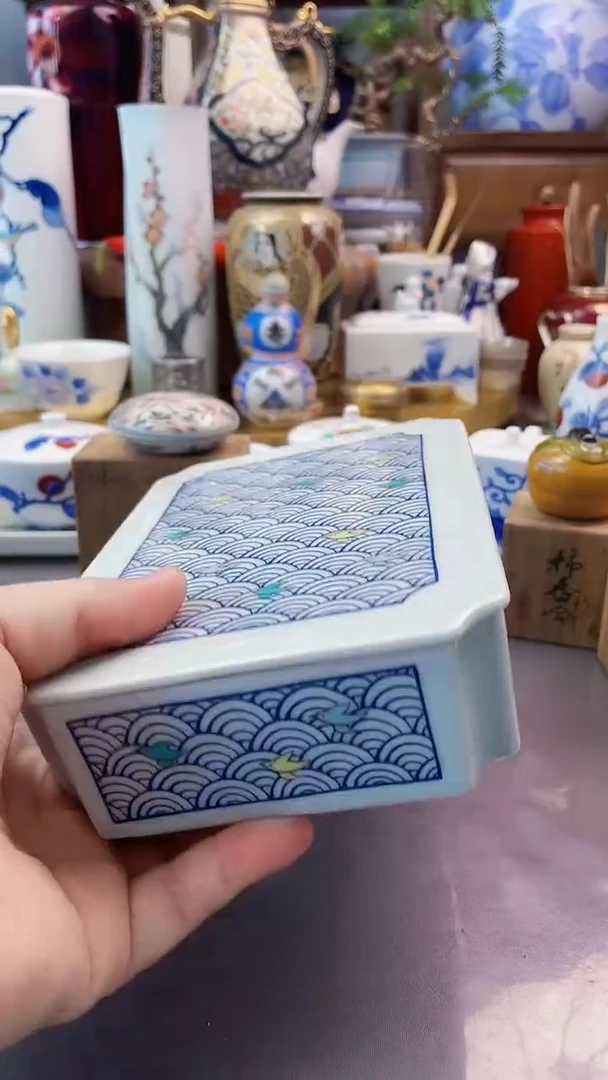 瓷片日产青花收纳盒