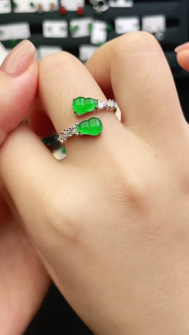 银S925镶嵌戒指翡翠0