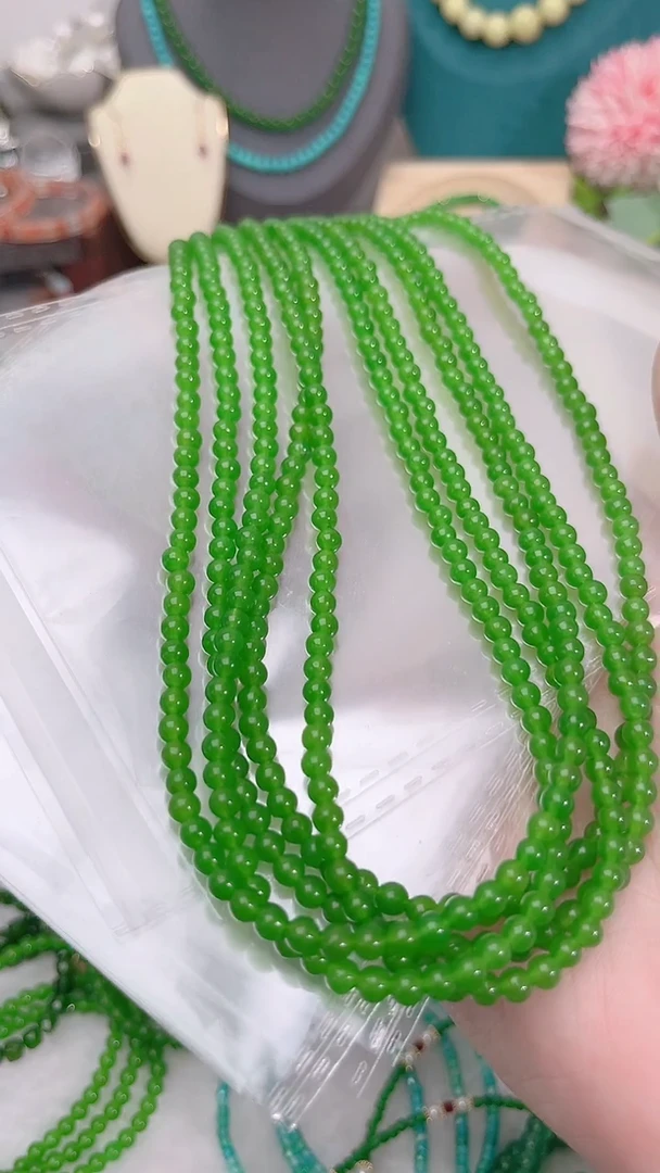 和田玉（碧玉）银S925镶嵌颈饰圆99