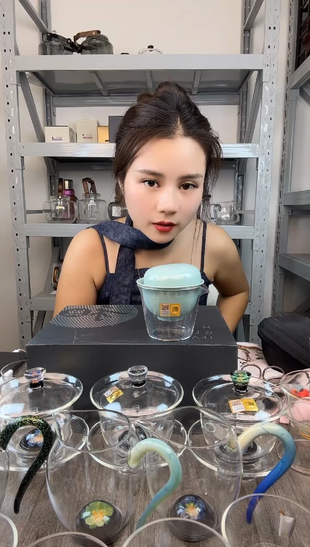 手工艺品玻璃星**海禾器 叠镜快客杯