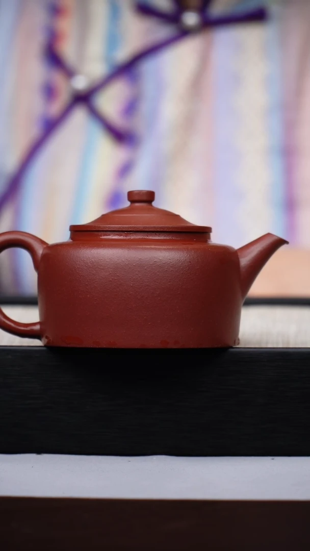 茶壶紫砂玫红泥笠帽