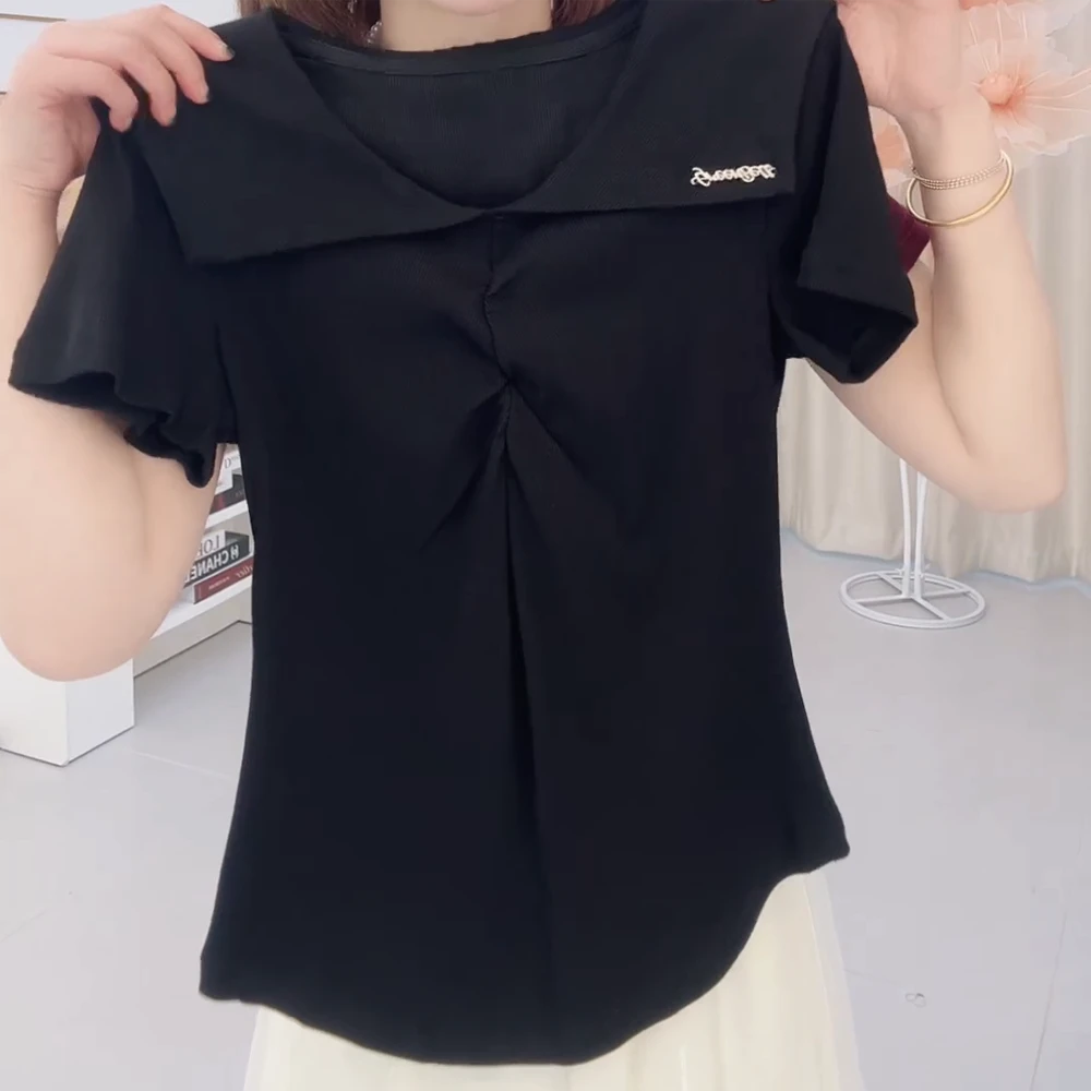 显瘦气质时尚休闲2025新款百搭减龄夏季ol短袖女t恤