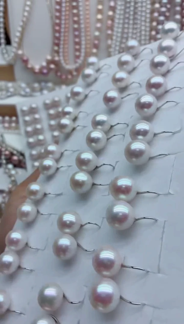 银S925镶嵌淡水珍珠耳饰多样性发其一，非无暇