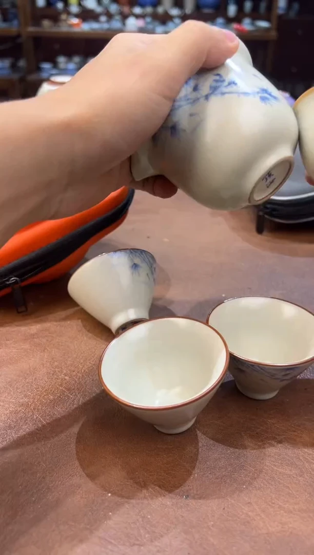 真的很便宜超好看会开片的旅行茶具