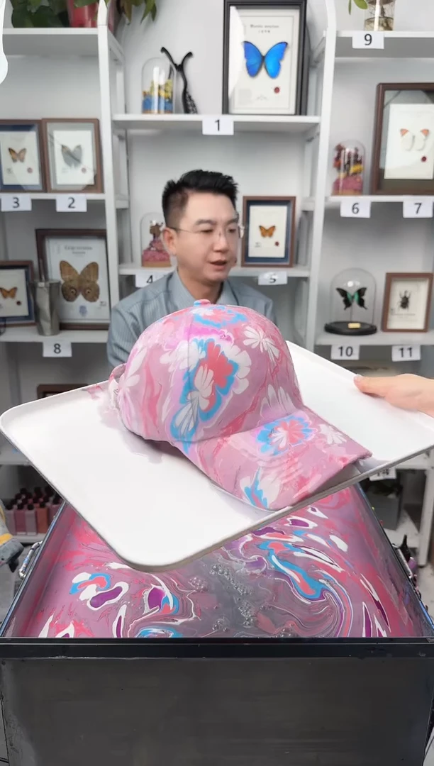 纯棉成人款花花图水拓帽