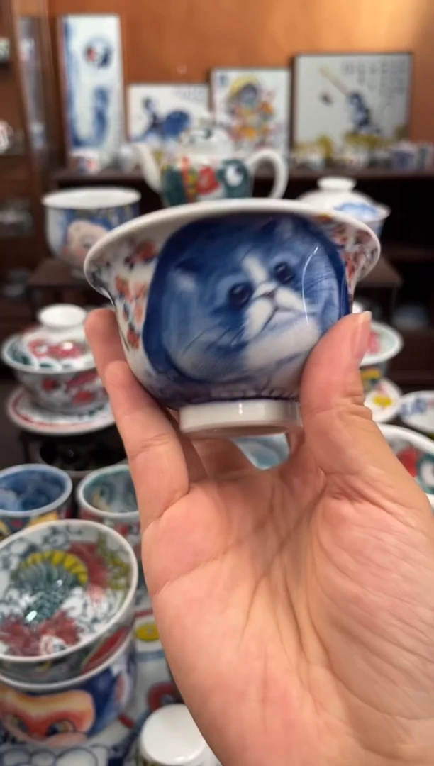 昨明猫咪压手杯老师高货