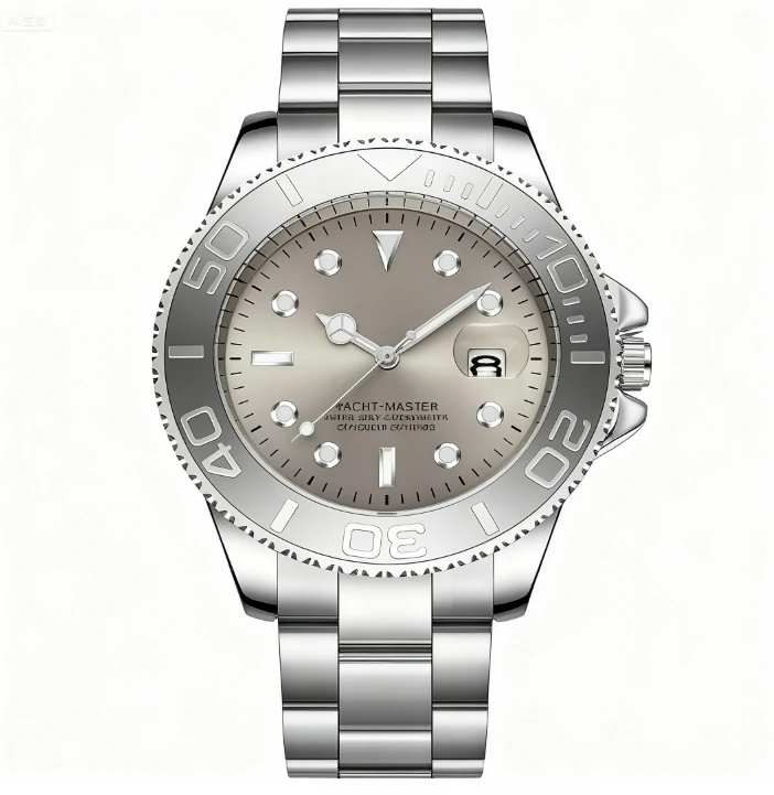 【高级版本-广州直发】-灰油艇-全新男款时尚防水手表