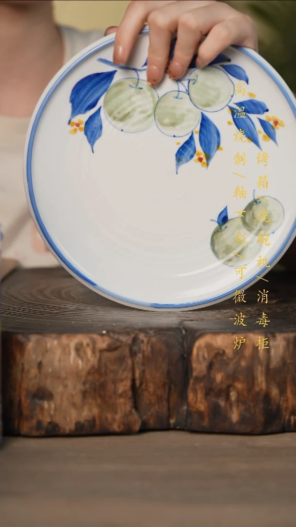 瓷片景德镇高温釉下彩可微波烤箱洗碗机