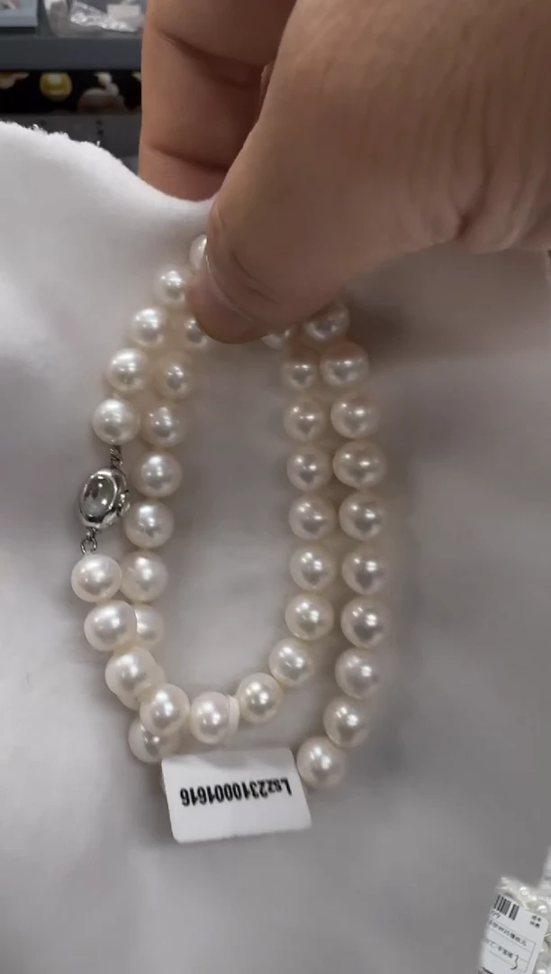 【闪购商品】淡水珍珠项链银S925镶嵌9-10mm