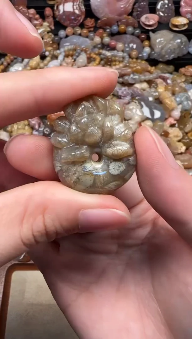 颈饰未镶嵌硅化珊瑚（珊瑚玉）067
