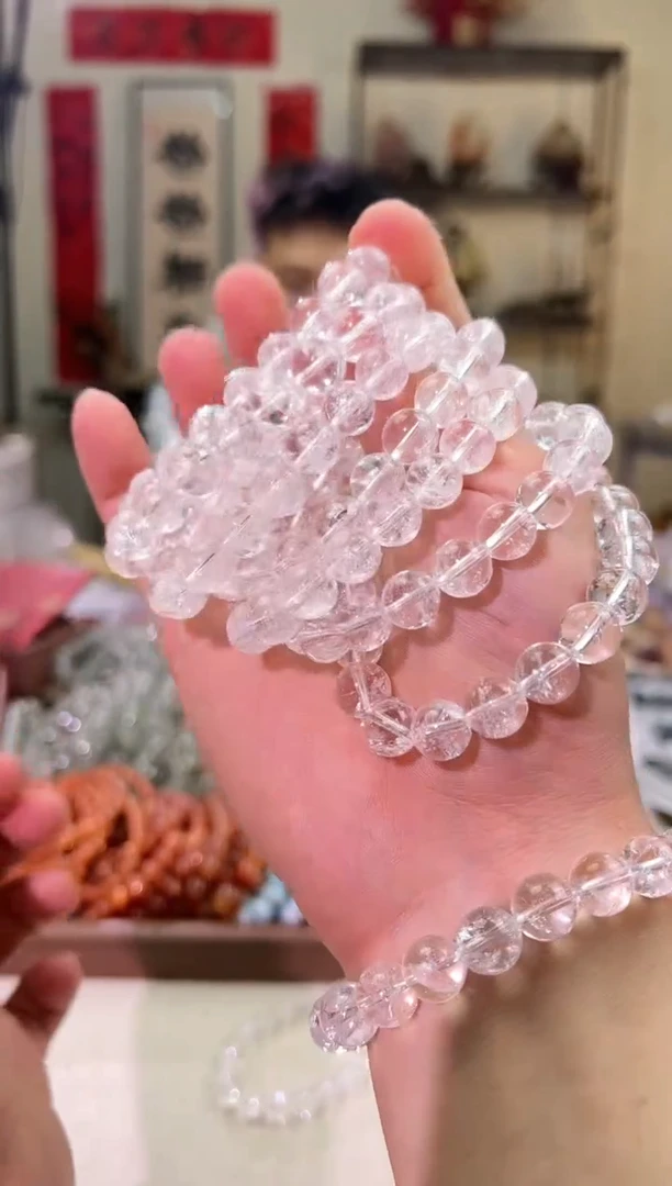 水晶手链未镶嵌10mm+白阿塞（多样性发一）