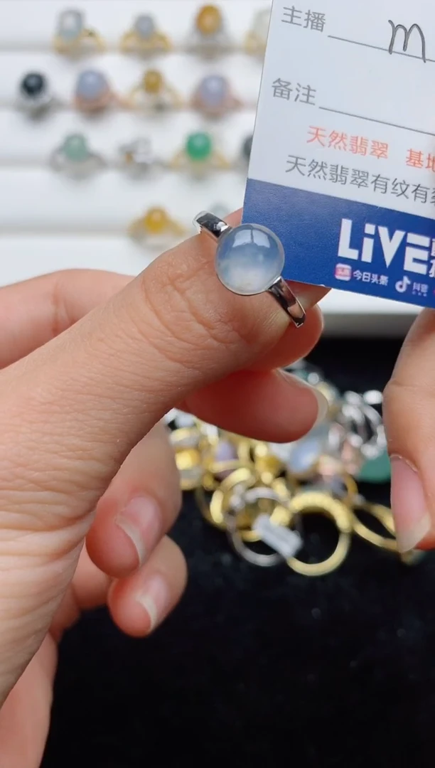 翡翠戒指银S925镶嵌........