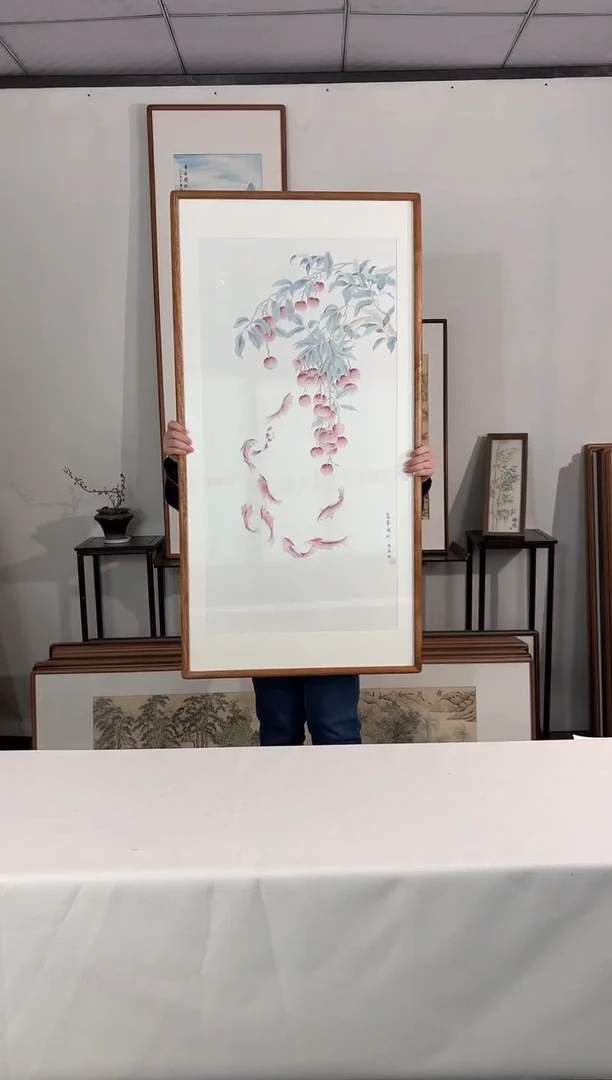 国画手绘*万事顺利*62*122cm