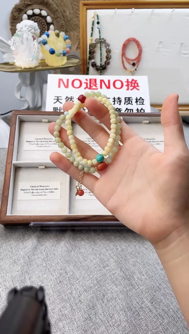 水晶手串合金酸*梨白花米拉+河田御