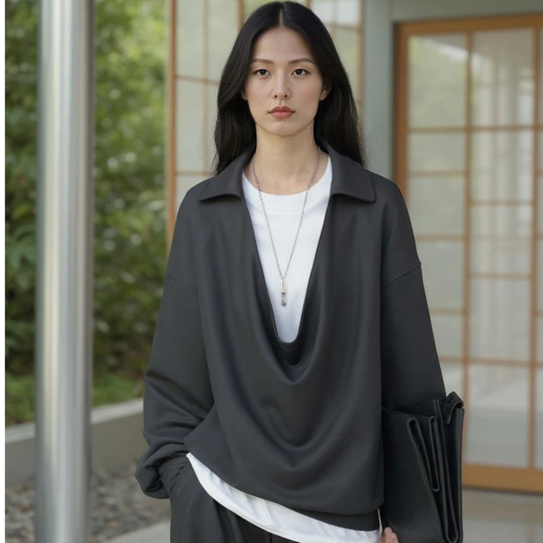COMMMON VALUE「 禅 Pāra 」奥地利兰精莫代尔卫衣宽松荡领上衣