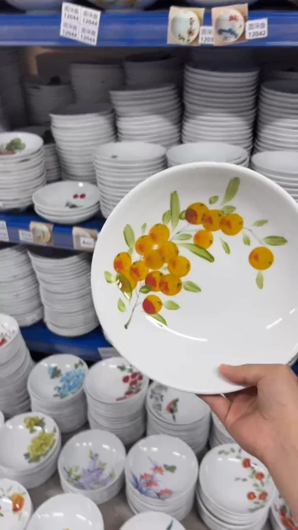 瓷景德镇手绘釉中彩（食品级）圆深盘