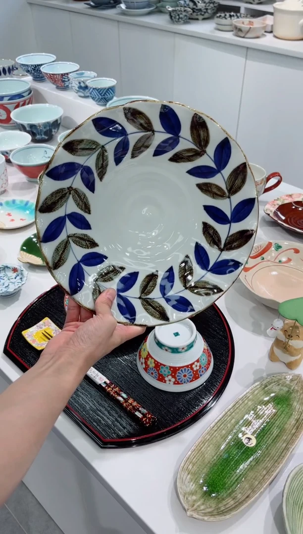 瓷片微瑕 柳叶大盘