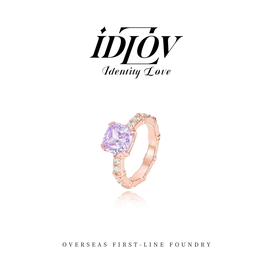925银戒指 IDLOVE★冰透紫气质时尚开口戒指 G0622