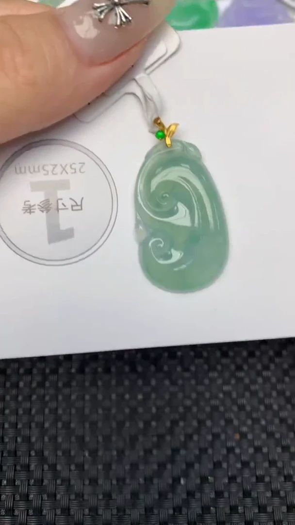 颈饰18K金镶嵌翡翠天然缅甸翡翠a货百元以上9元证书费自理