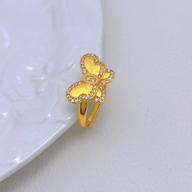 戒指 2133-时尚在逃公主蝴蝶戒指气质轻奢百搭简约