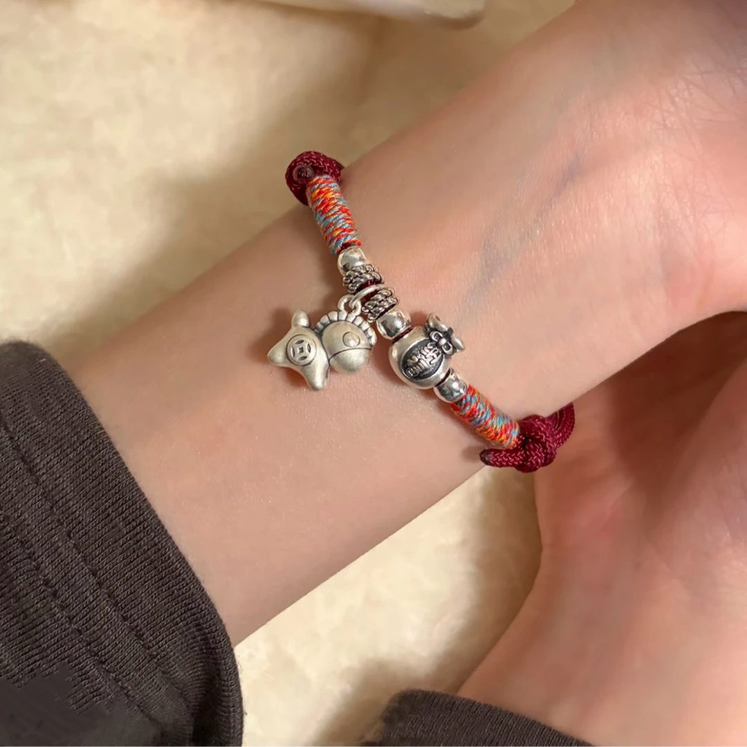 小马纳福 小马红绳  本命年红绳手串