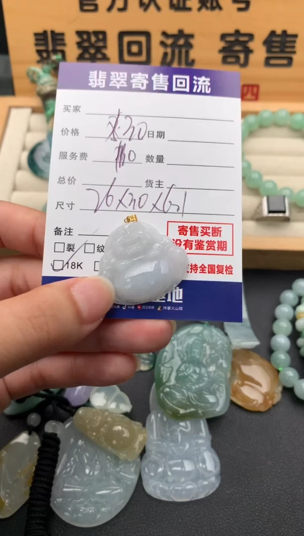 翡翠18K金镶嵌颈饰10140703