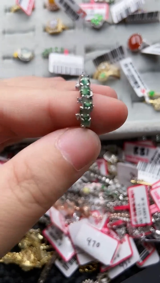 【闪购商品】翡翠戒指银S925镶嵌4444444-1