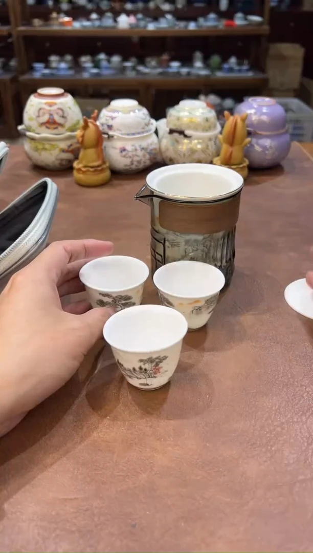 真的很便宜会开片的旅行茶具··