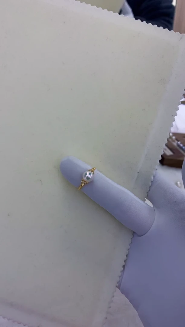 银S925镶嵌饰品海水珍珠设计款戒指
