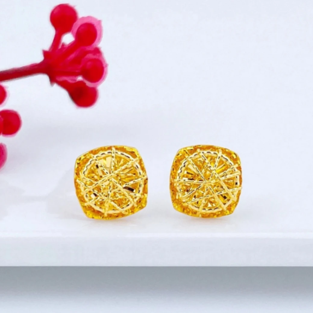 铜合金耳饰 时尚精美 方糖耳钉