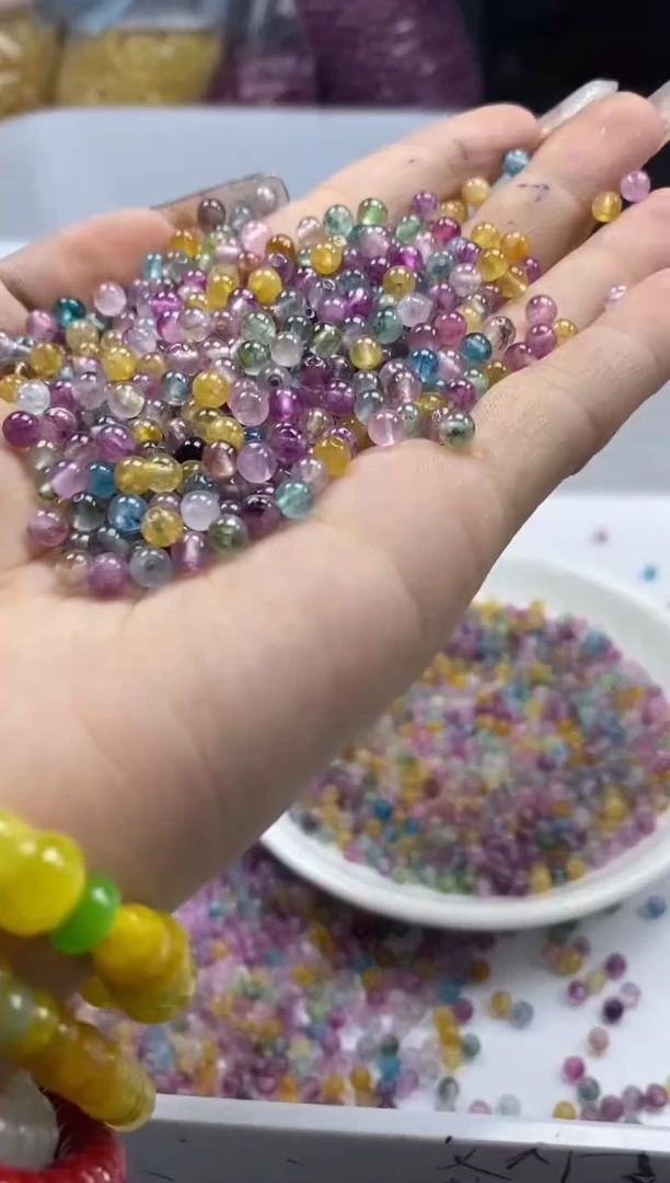 未镶嵌颈饰碧玺w2525彩虹碧玺4mm*100颗