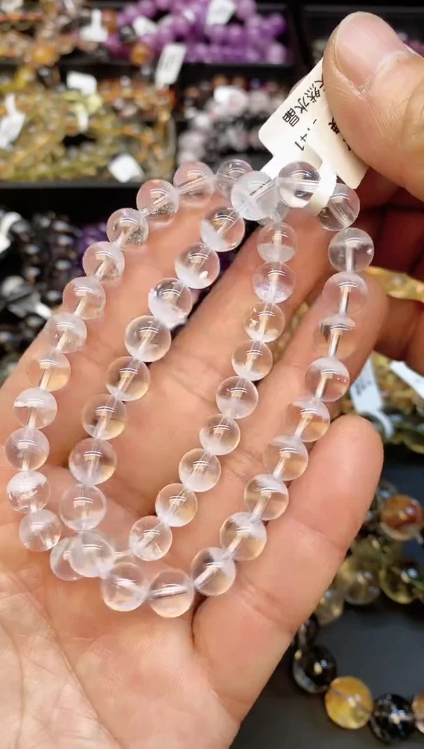 【闪购商品】水晶手串未镶嵌A53 白幽灵 8mm 多样性发其一