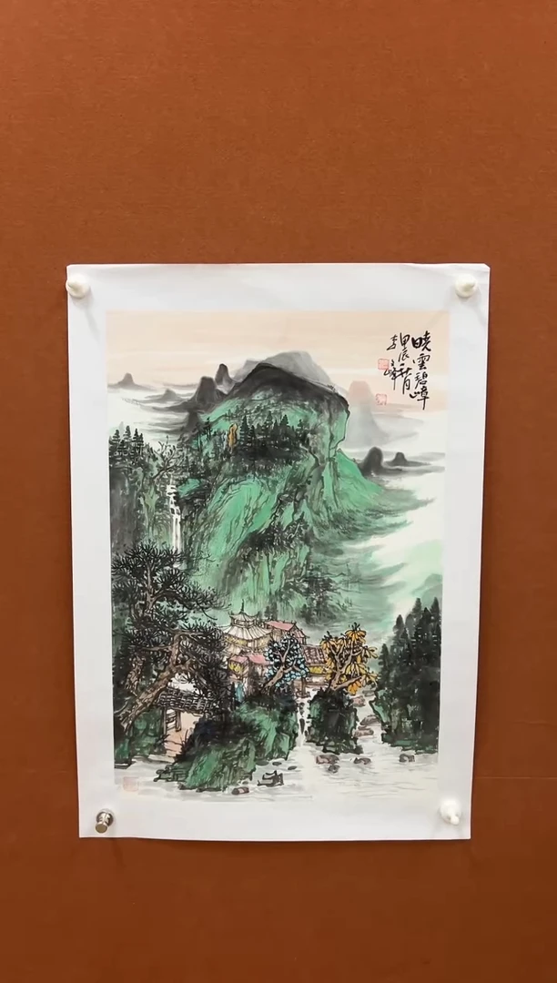 国画李文峰四尺三开淡雅山水