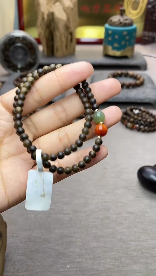 【闪购商品】沉香手串越南芽庄白棋0.4+配饰 沉水双圈款