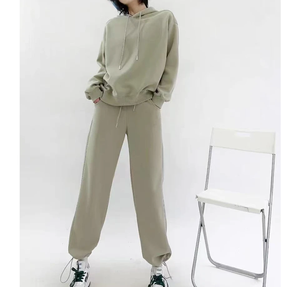 【锦衣服饰】KDM 7055欧货连帽卫衣束脚休闲裤套装