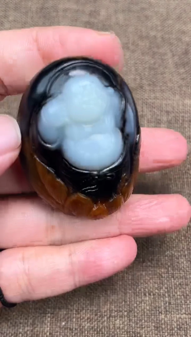 和田玉未镶嵌颈饰稻*人4141