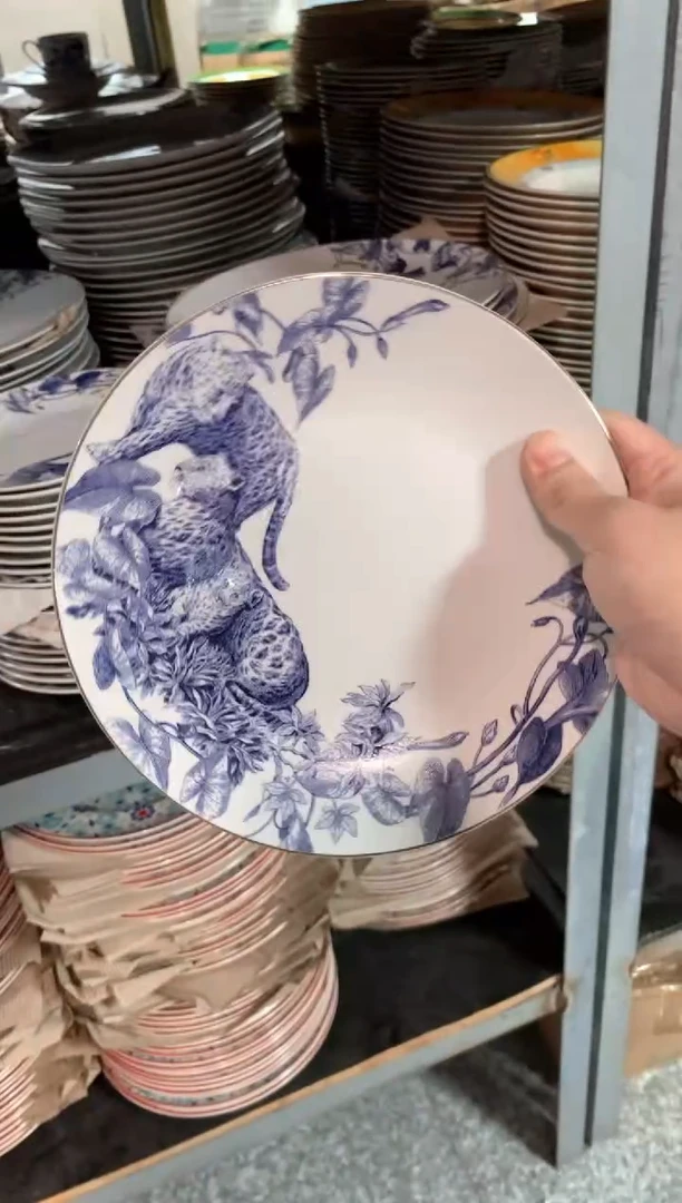 【闪购商品】瓷片陶瓷原单CC615餐具1个8寸