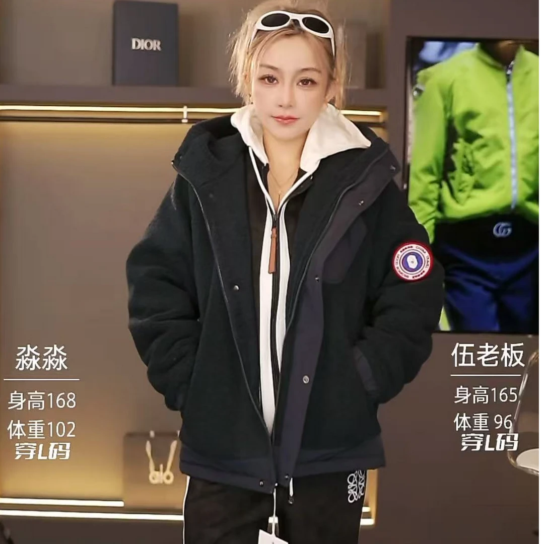 【42号链接阳总】高级感夹棉加厚羊羔毛连帽外套男2025秋冬时尚D09