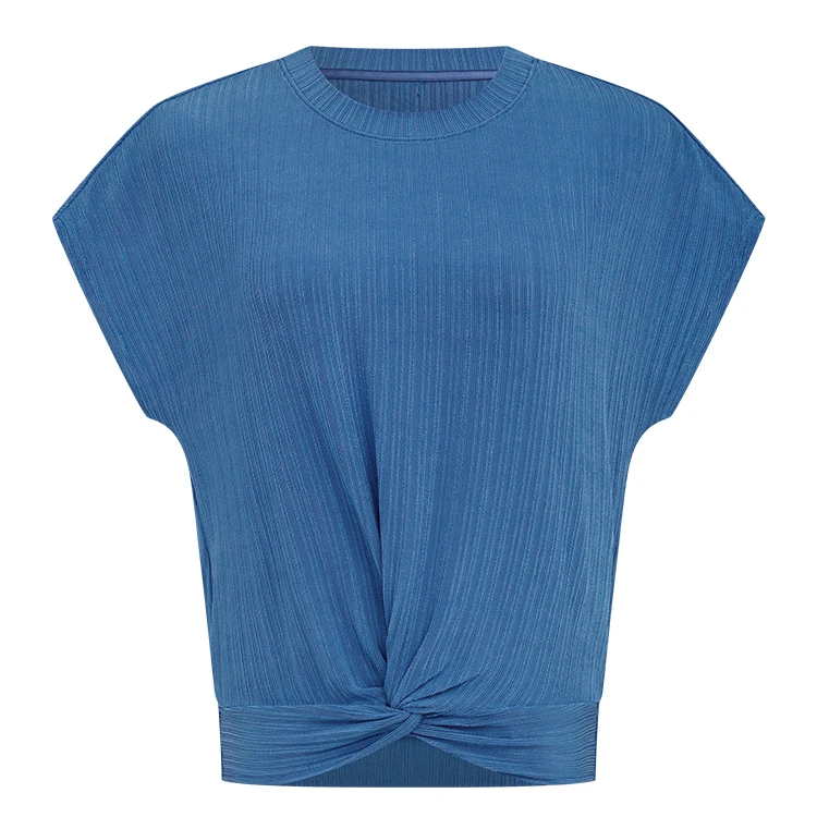 【小北专属】曼德诗醋酸T恤新款纯色透气无袖上衣女M313110149