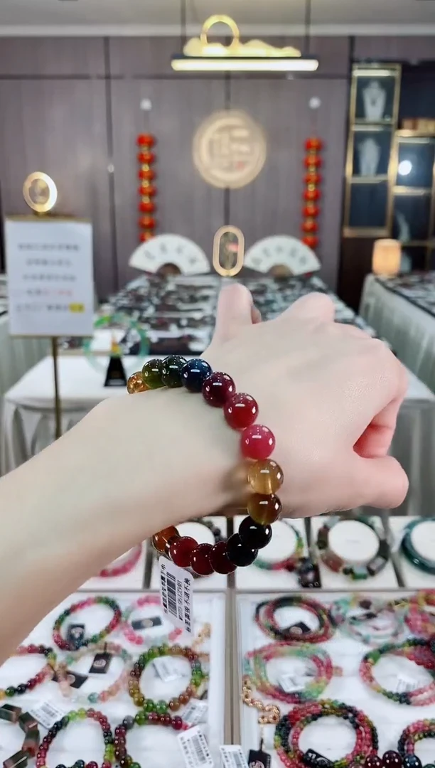 【闪购商品】碧玺单圈手串9.5mm+未镶嵌（多样性发一条）hon