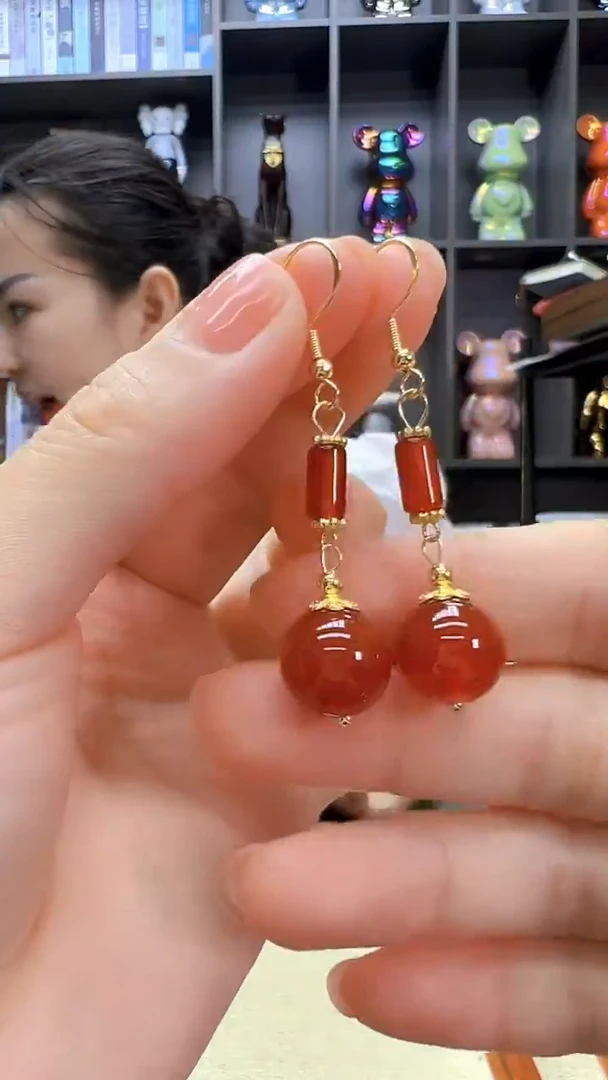 颈饰14K金镶嵌南红玛瑙随昔diy劲饰