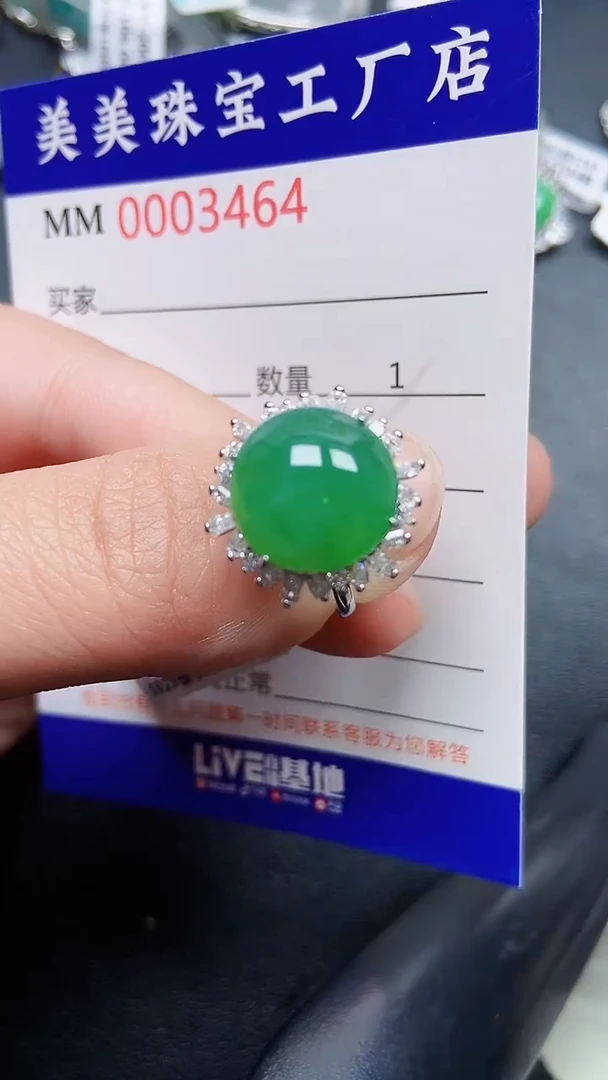 颈饰银S925镶嵌翡翠3464