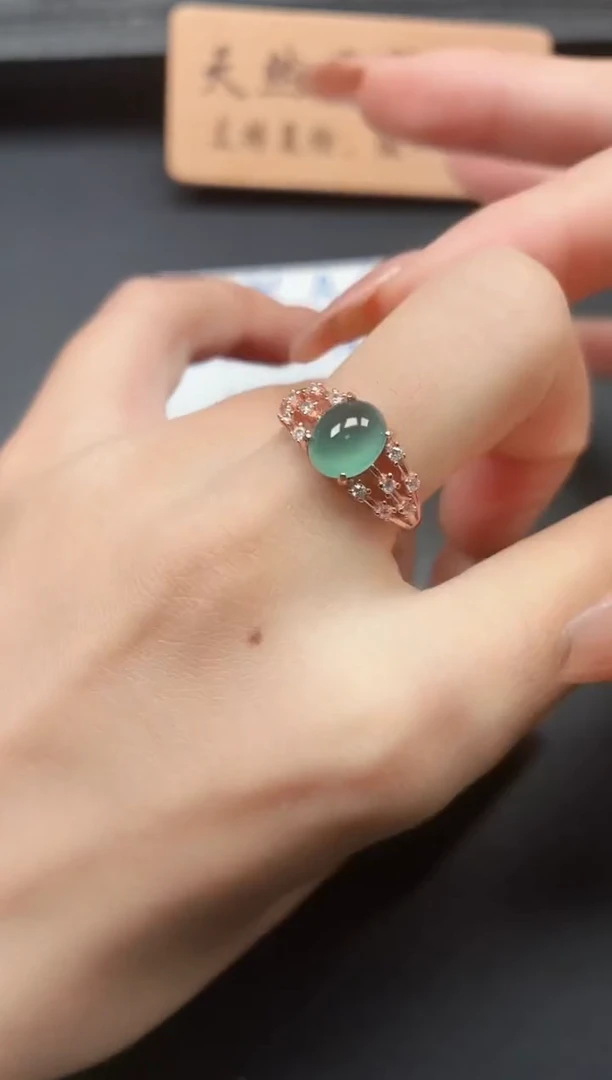 银S925镶嵌戒指翡翠111