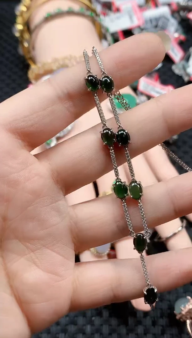 银S925镶嵌戒指翡翠天然A货缅甸翡翠