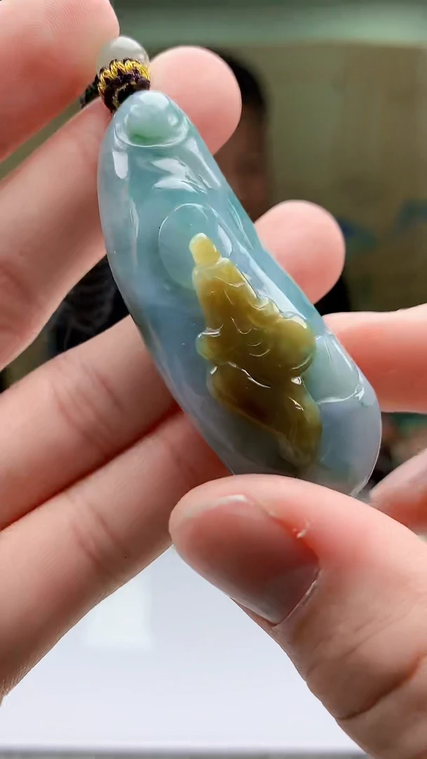 【闪购商品】定制翡翠未镶嵌4969bb-毛货挂件45