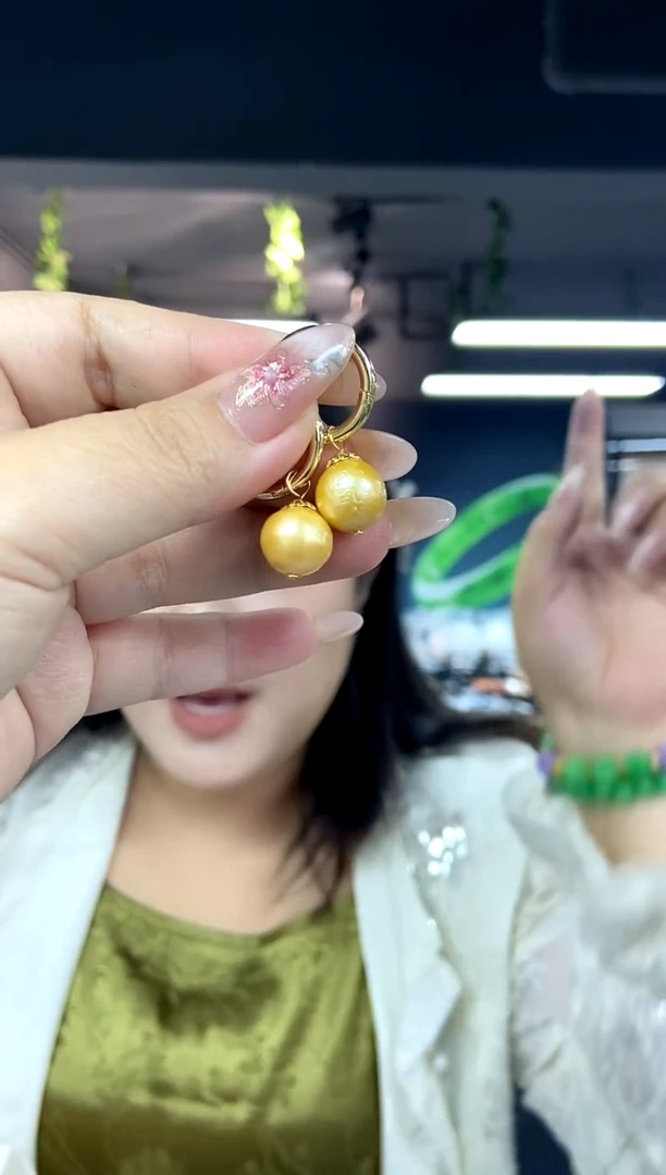未镶嵌耳饰海水珍珠多样性发其一颜色微差